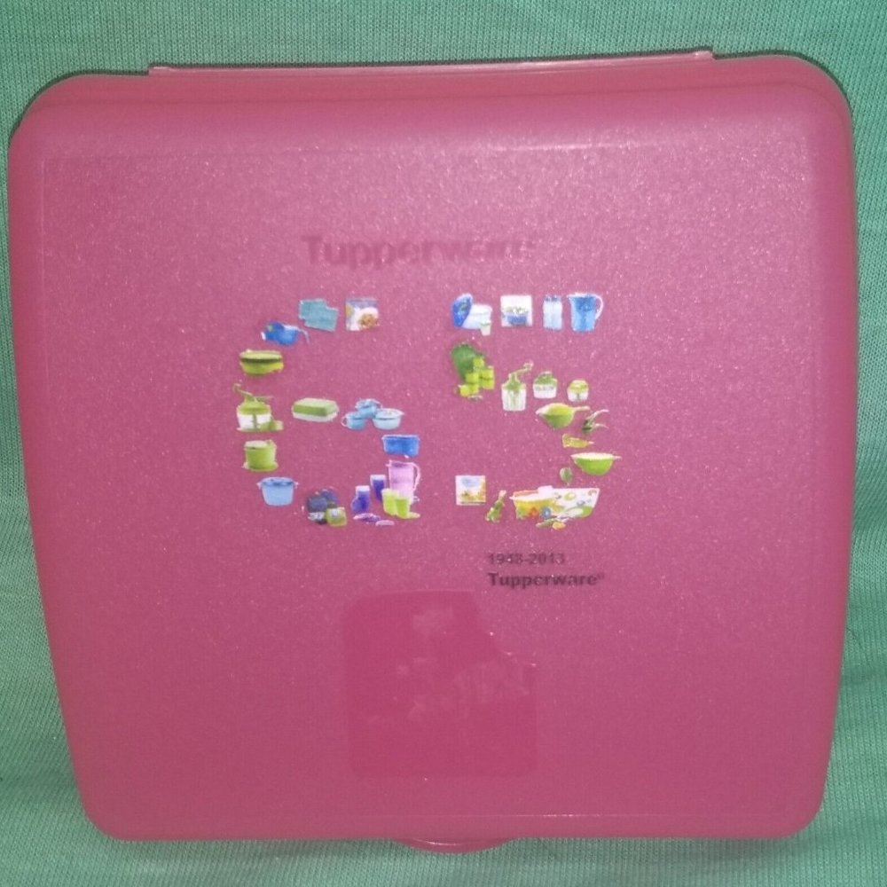 Tupperware 65th Anniversary Pink Sandwich Hinged Keeper